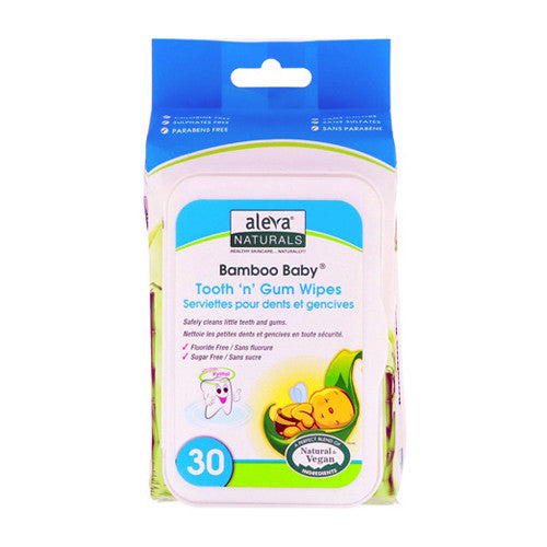 Aleva Naturals Bamboo Baby Tooth N Gum Wipes, 30 Ea